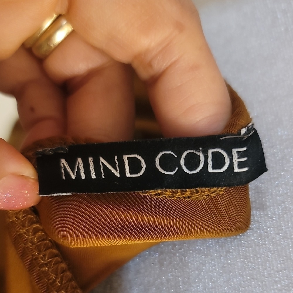 Mind Code Tan Cowl Neck Mini Dress - Picture 2 of 6